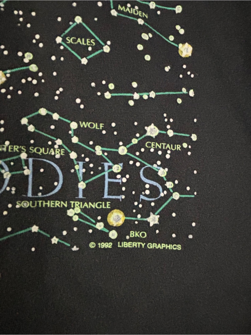 Vintage ‘Heavenly Bodies' Constellation Graphic Tee Glow-in-the-dark Size XL - Picture 4 of 7